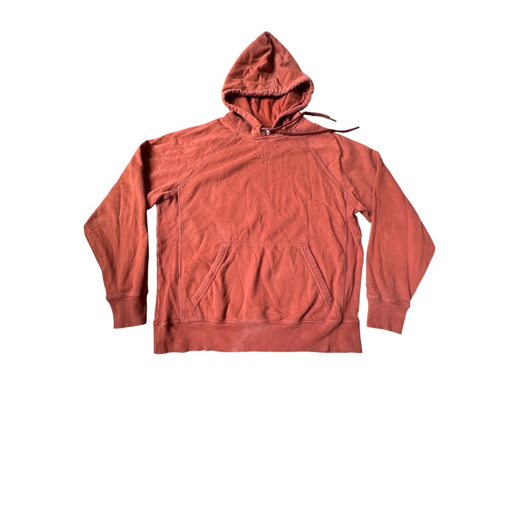 Mens‎ Basic Pullover Hoodie Orange Long Sleeve Casual Sweatshirt